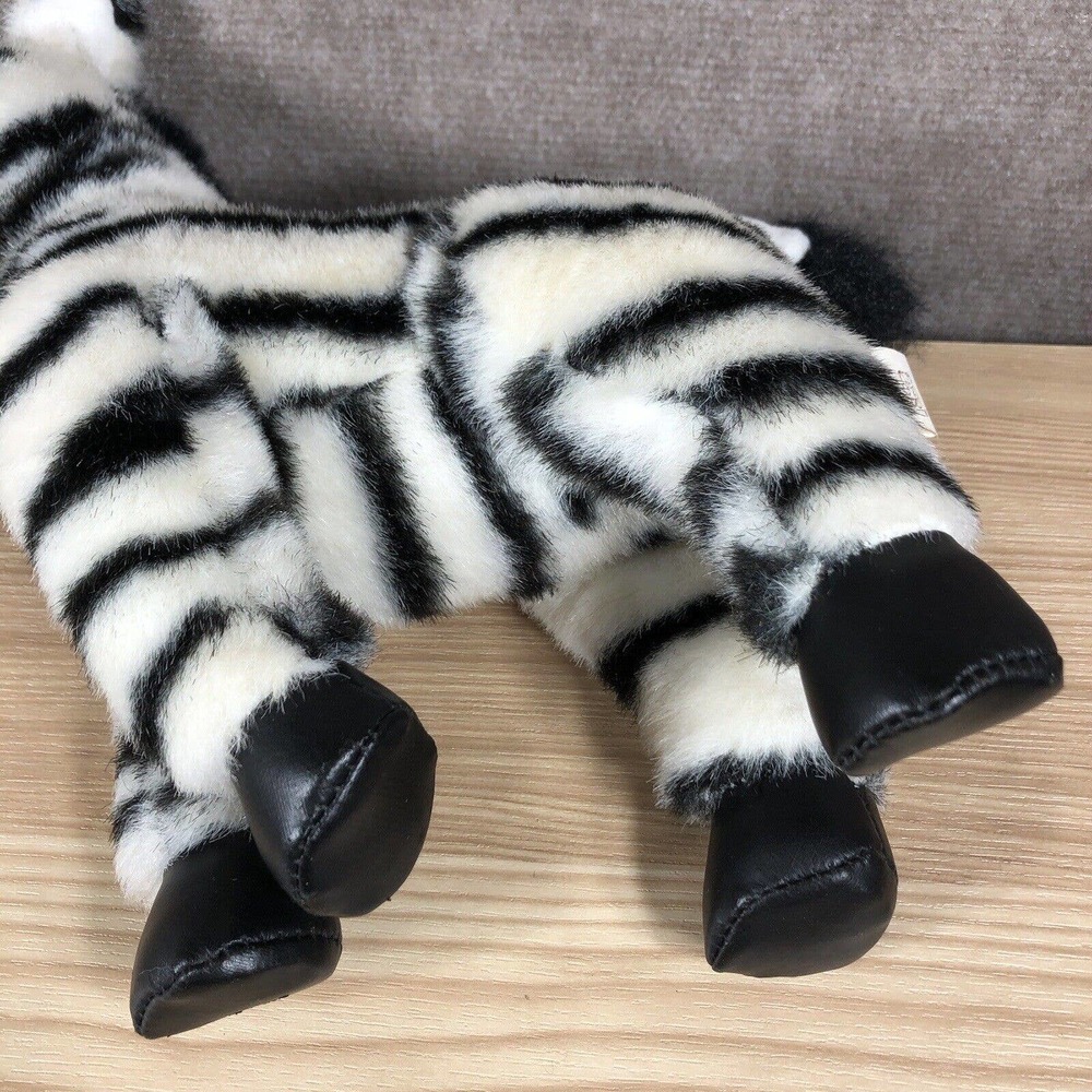 Vintage America Wego Plush Zebra Stuffed Animal 10” Standing Black White #2161 - Picture 10 of 12